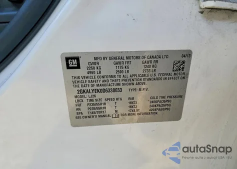 2013 GMC Terrain Denali z USA, uszkodzony, nr VIN 2GKALYEK0D6330033